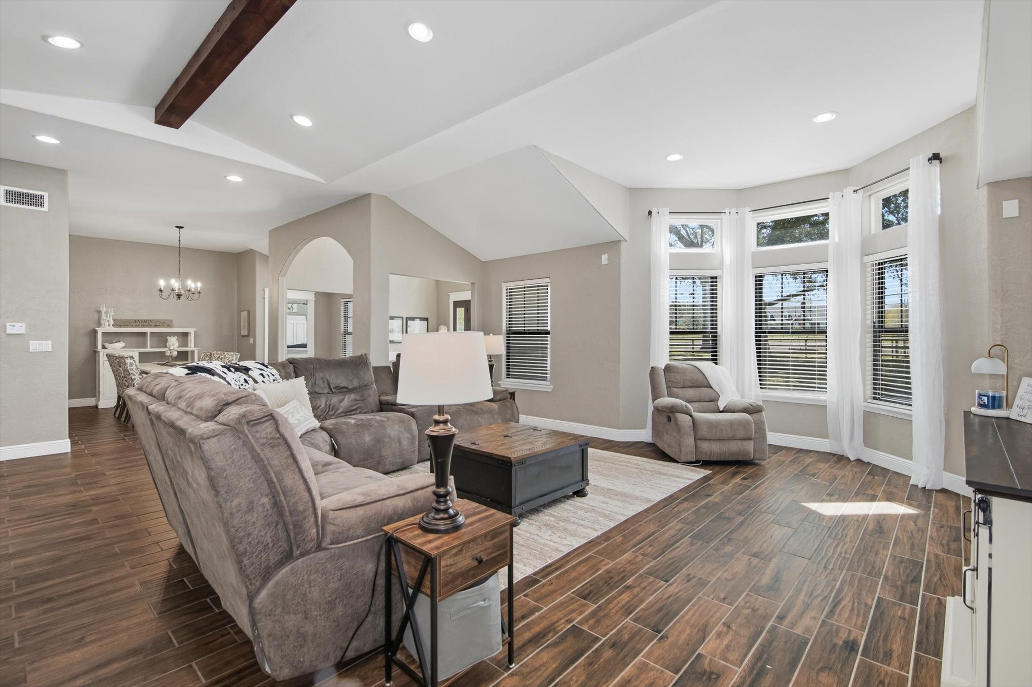 9711 Highway 150 Shepherd, TX 77371 - Photo 12 of 48 a living room with furniture and a wooden floor