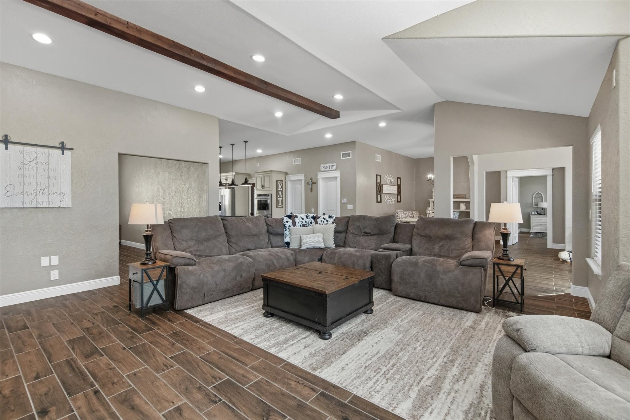 9711 Highway 150 Shepherd, TX 77371 - Photo 13 of 48 a living room with furniture and wooden floor