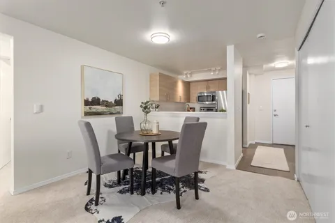 a view of a terrace with seating space