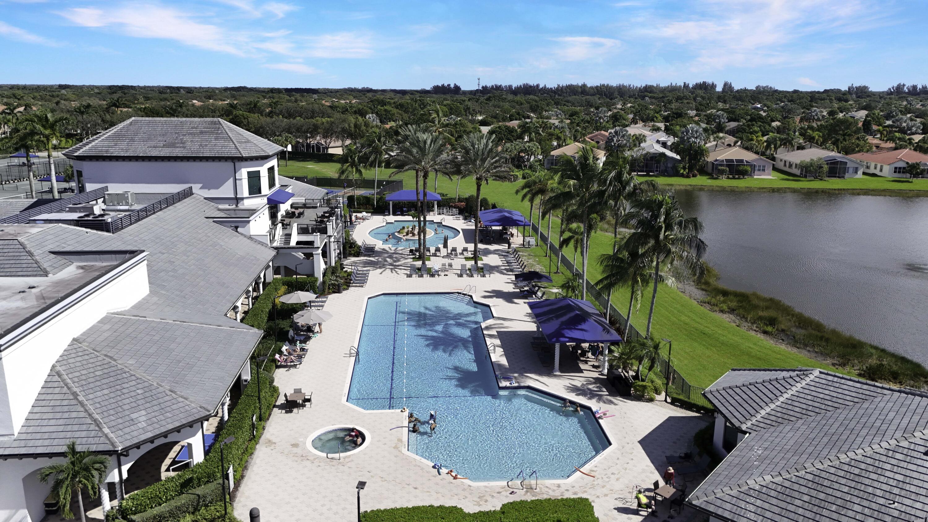 8214 Bellafiore Way Boynton Beach, FL 33472 - Photo 29 of 35 an aerial view of a house with outdoor space and lake view