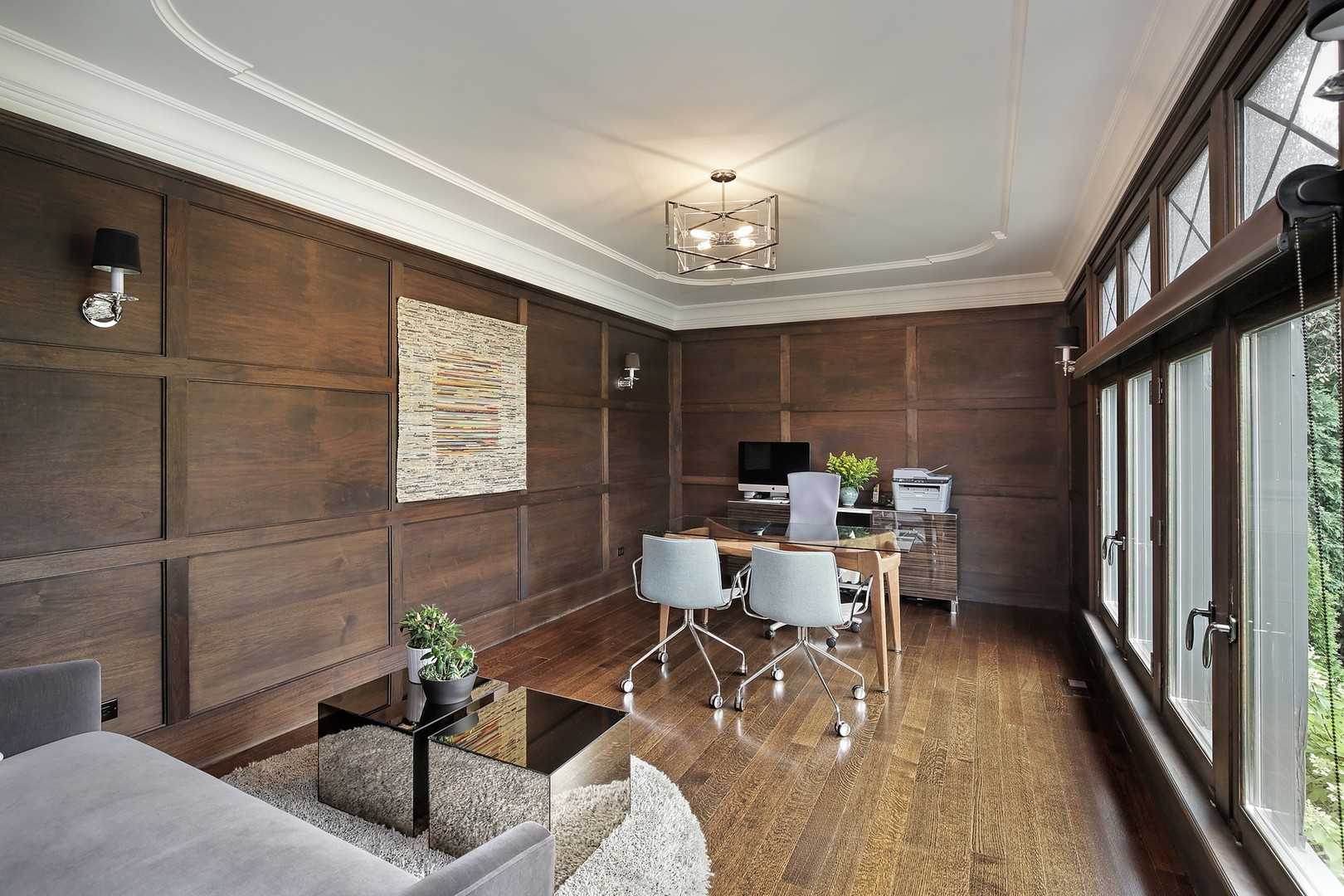 127 Old Green Bay Road Winnetka, IL 60093 - Photo 5 of 33 a workspace with furniture window and wooden floor