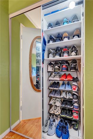 a view of a building with sitting area