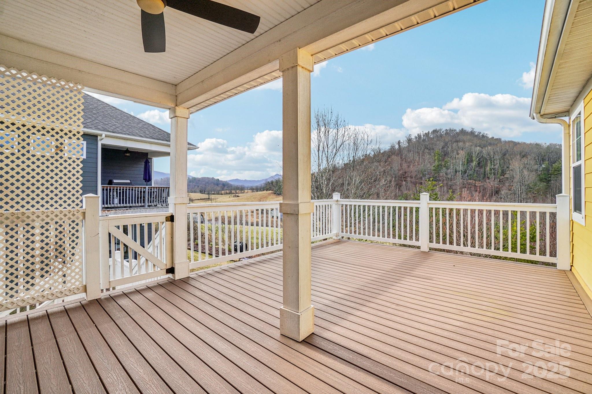 14 Rose Creek Road Leicester, NC 28748 - Photo 19 of 34 a view of a balcony with wooden floor