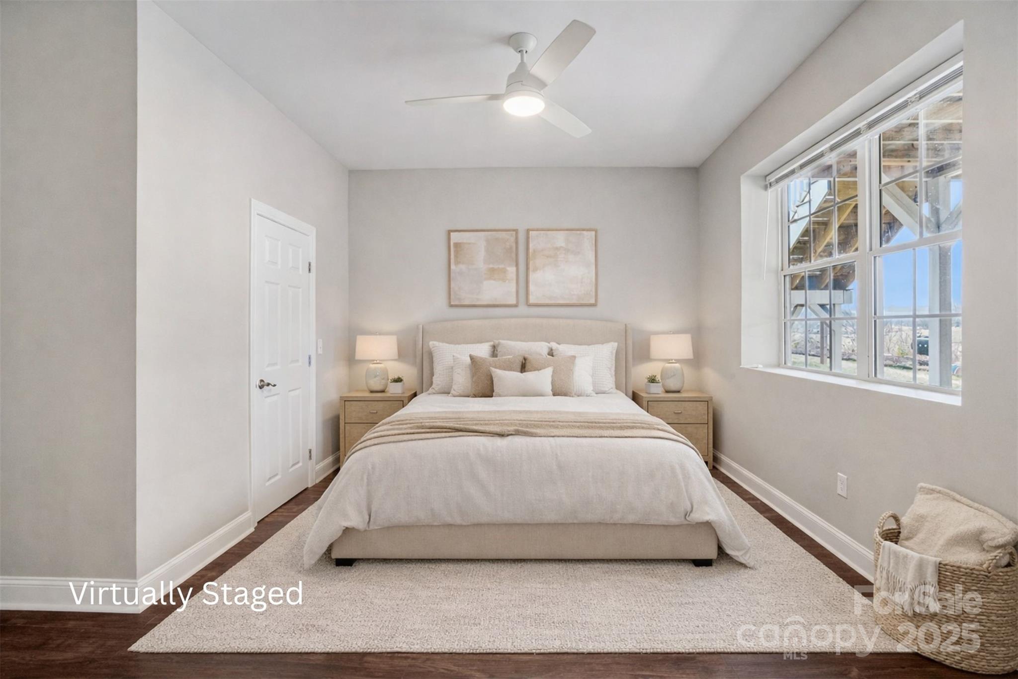 14 Rose Creek Road Leicester, NC 28748 - Photo 21 of 34 a large white bed sitting in a room next to a window