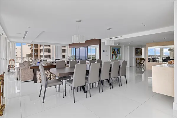 a view of a dining area with furniture