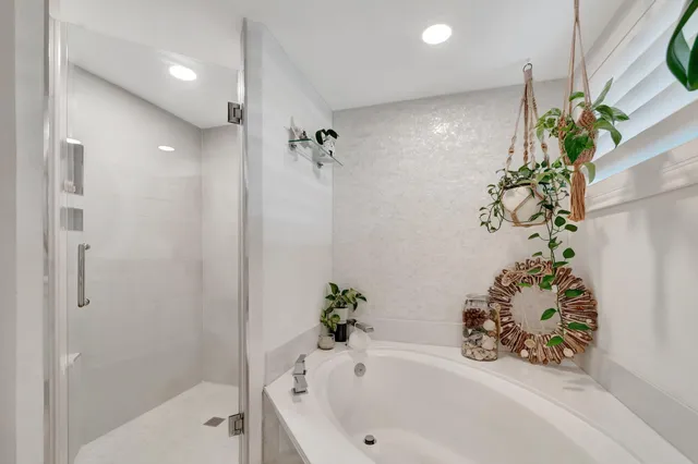 a view of lake with green space