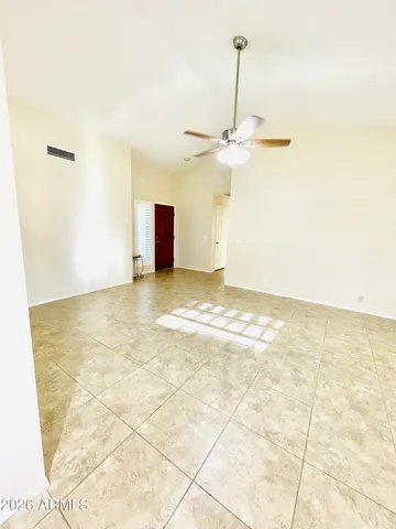 a view of a room with an empty space