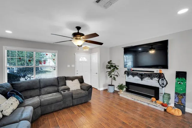 a living room with furniture