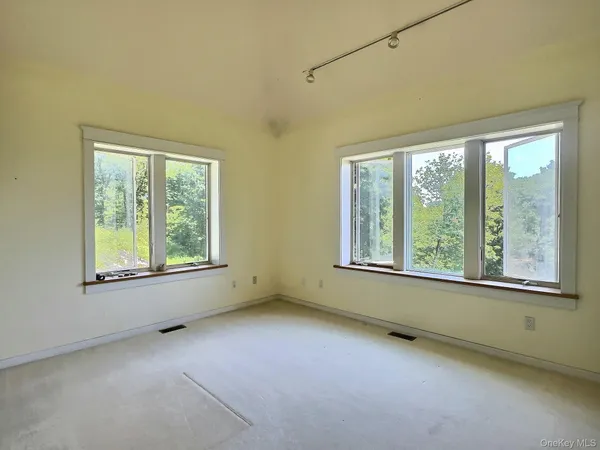 an empty room with a window
