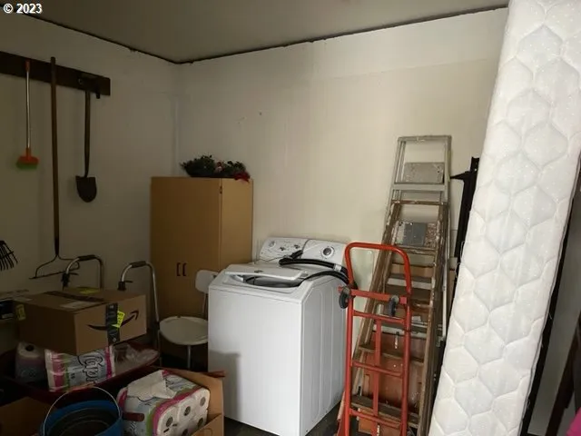 a view of a car parked in garage