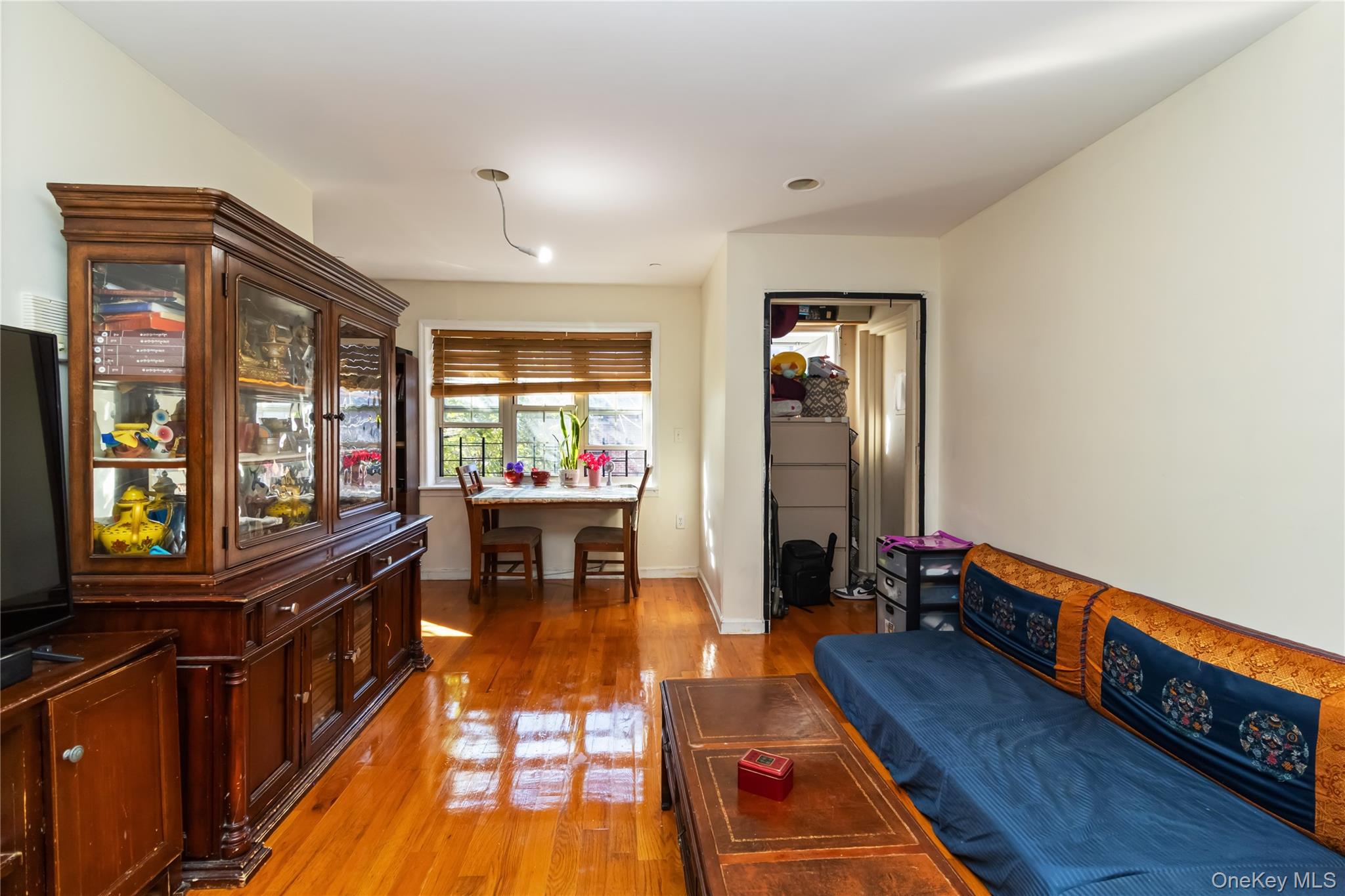 10223 43rd Avenue, Unit 2B Queens, NY 11368 - Photo 4 of 15 a living room with furniture flat screen tv and a large window