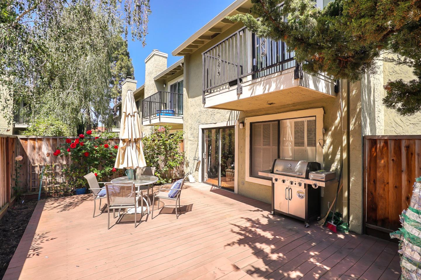 3744 Adriatic Way Santa Clara, CA 95051 - Photo 31 of 34 a view of a patio with table and chairs and potted plants