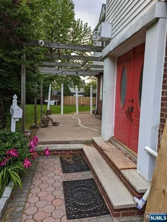 a view of a porch with a bench