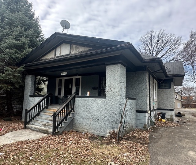 a front view of a house