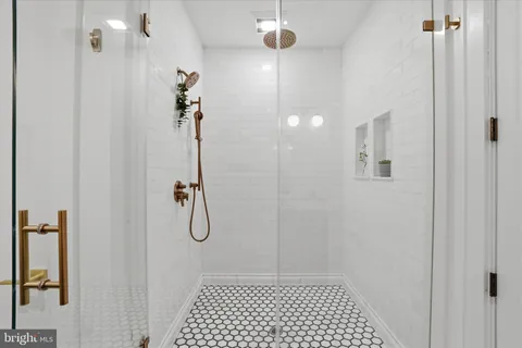 a bathroom with a shower