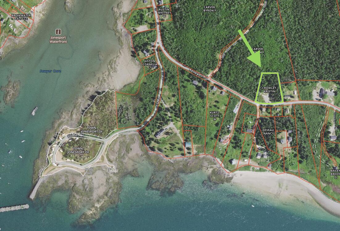 122 Kelley Point Road Jonesport, ME 04649 - Photo 1 of 16 Aerial View of Lot and Immediate Area