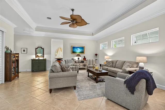 a living room with furniture