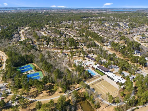 an aerial view of a city with lots of residential buildings