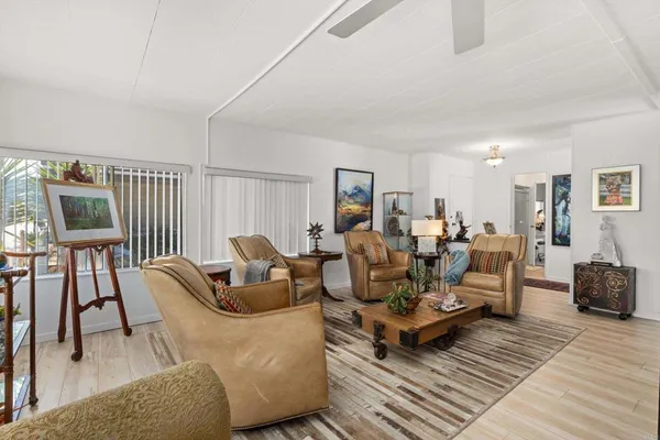 a living room with furniture