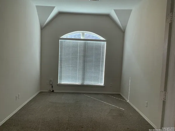 a view of a livingroom with a window