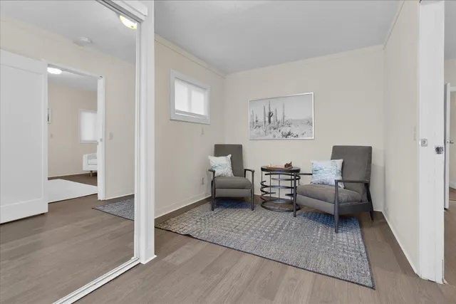 a living room with furniture and a couch