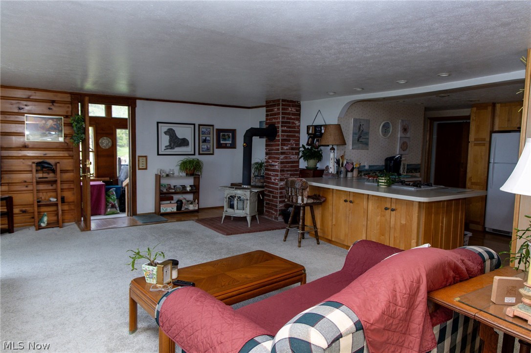 5467 Chapel Road Madison, OH 44057 - Photo 17 of 50 Spacious interior featuring light-toned carpeting and wood-paneled accents