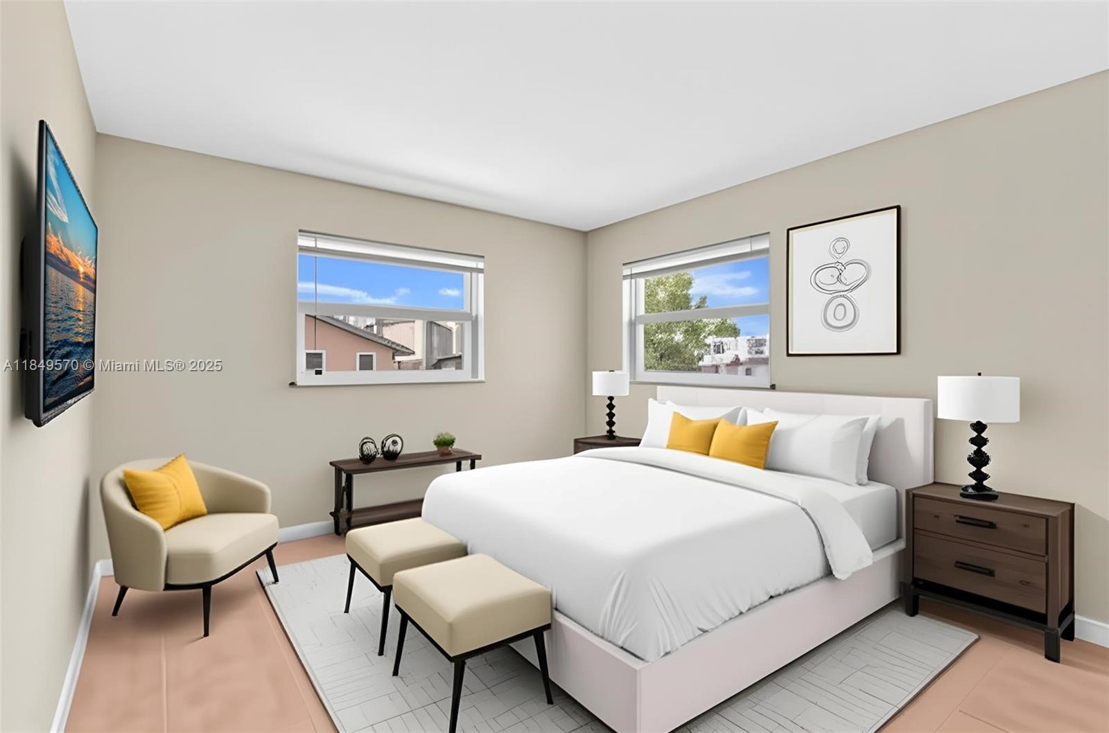 3660 Southwest 60th Avenue, Unit 2 Davie, FL 33314 - Photo 25 of 34 a bedroom with a bed and a couch