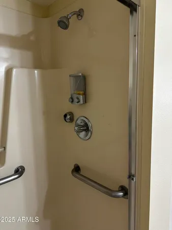 a close view of door shower