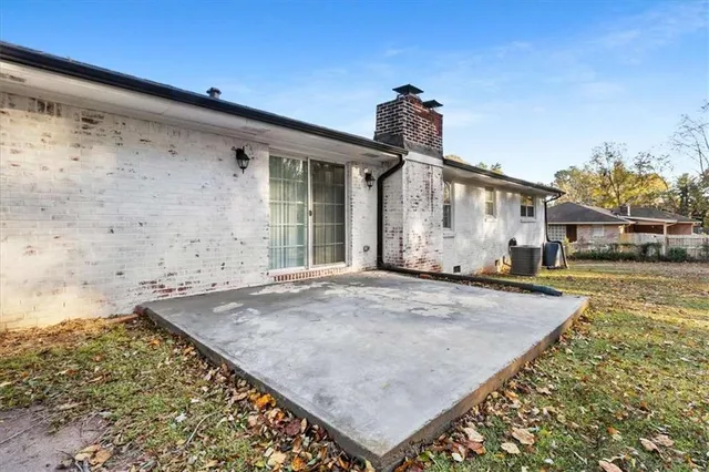 an outdoor space view with a tub