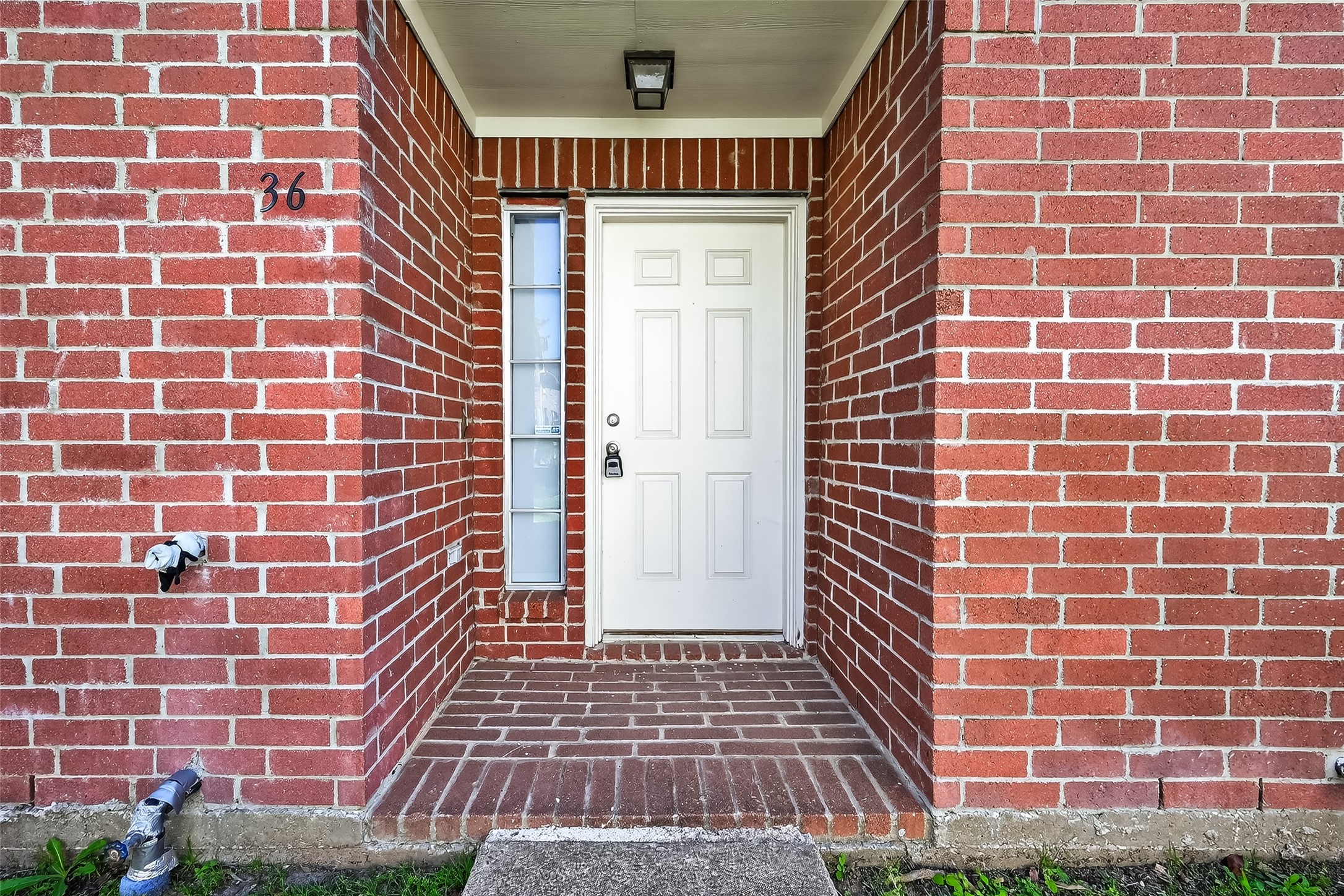 a view of a brick wall