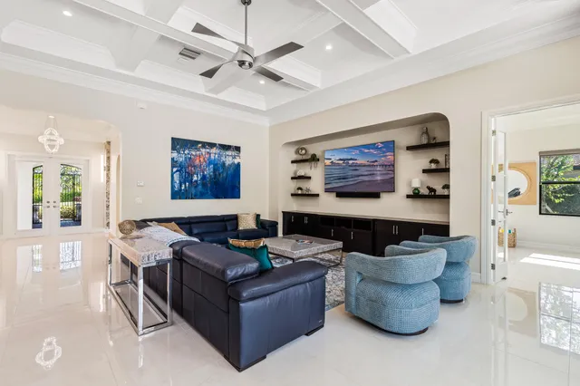 a living room with furniture