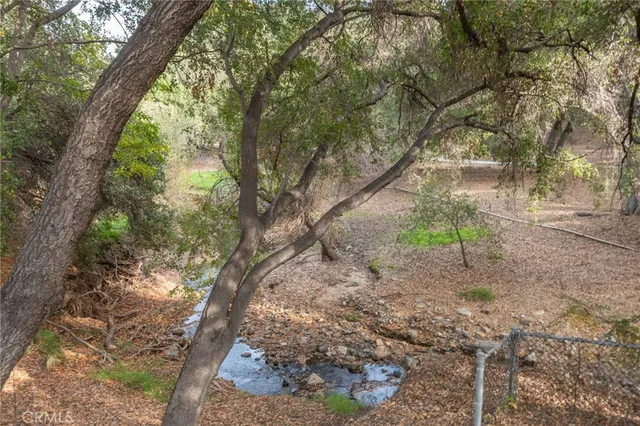 a backyard of a house with lots of green space