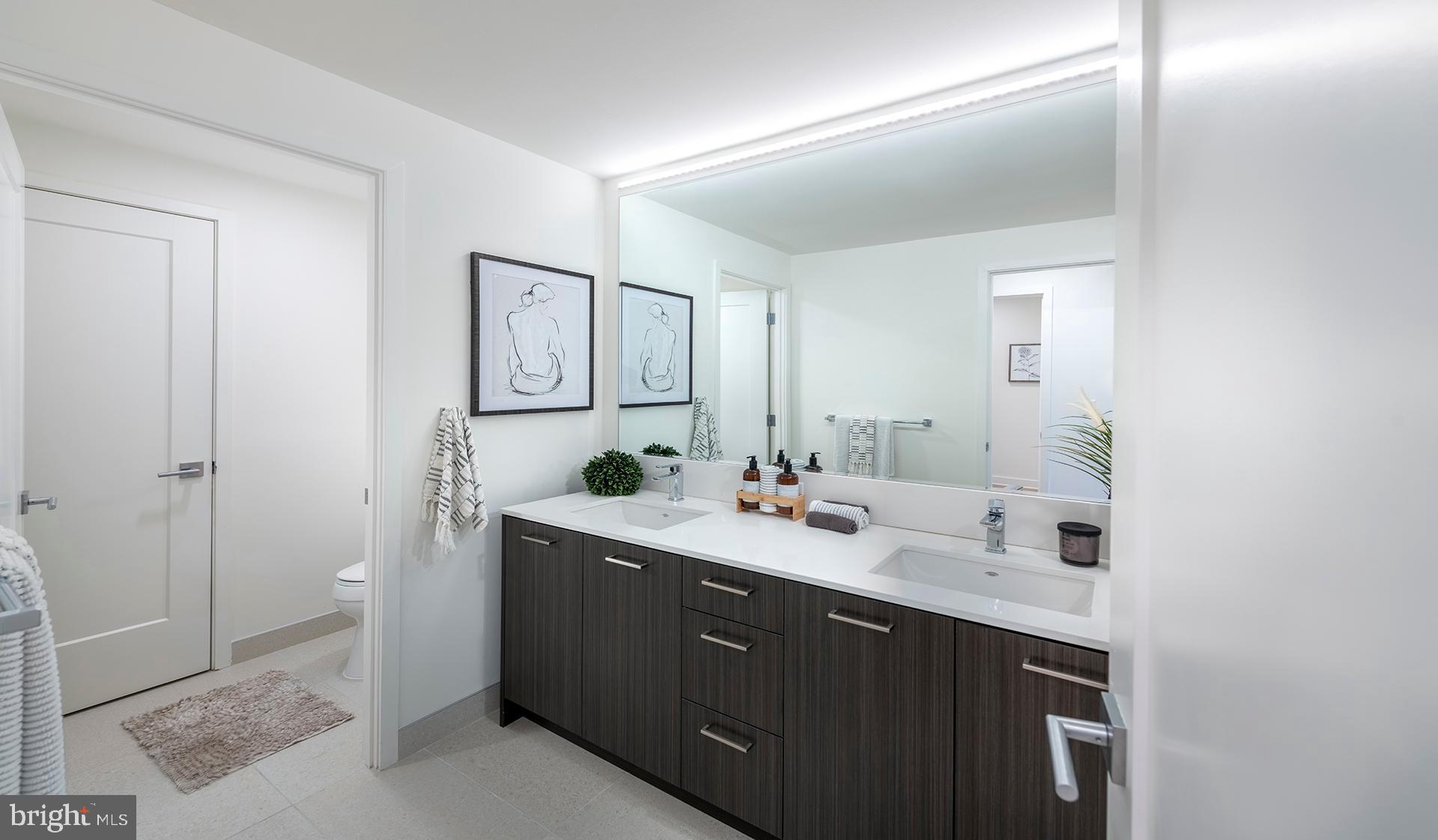 4710 Elm Street, Unit 2BE2902 Bethesda, MD 20814 - Photo 18 of 91 a bathroom with a double vanity sink mirror and toilet
