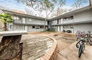 a front view of a building with street
