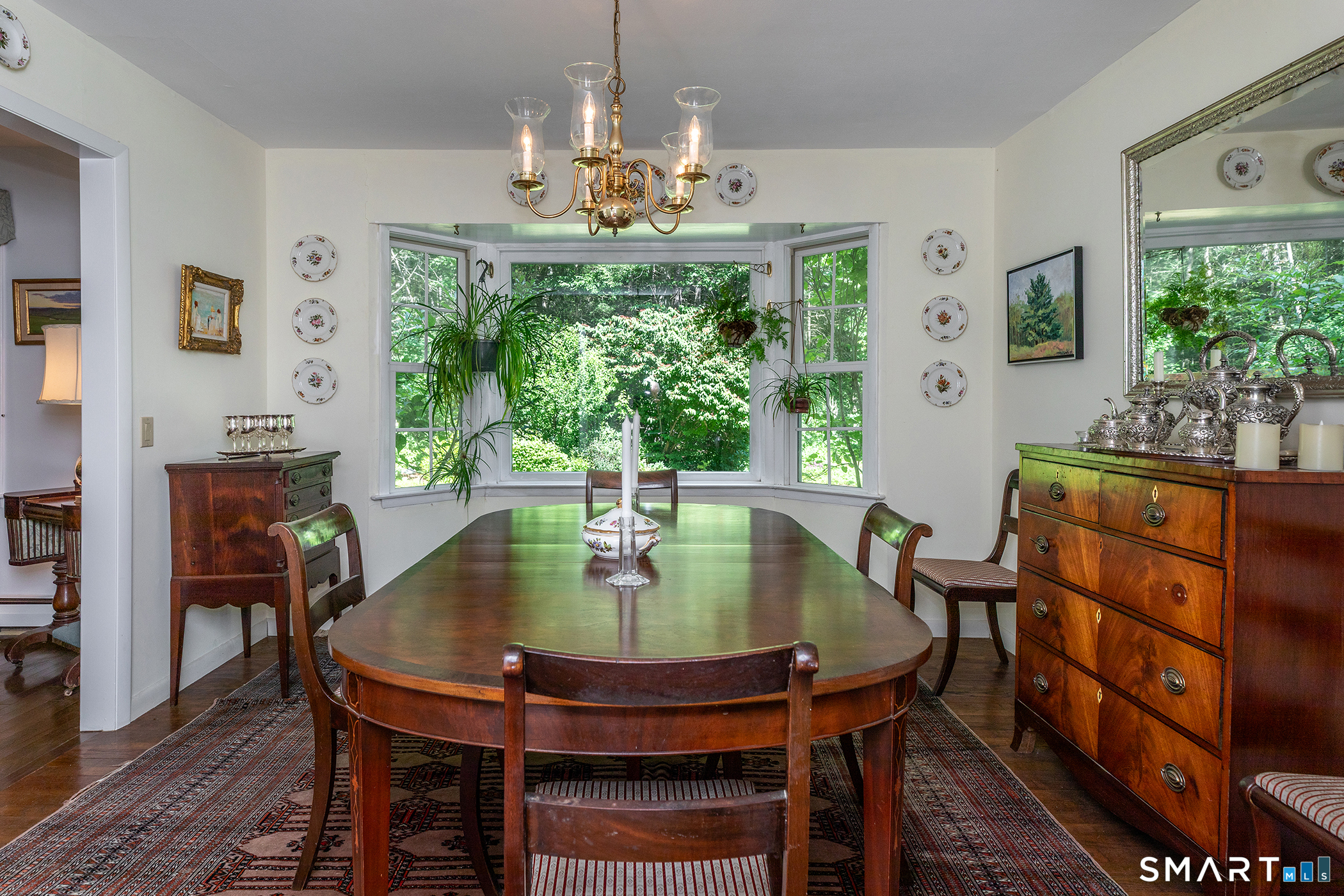 318 Romford Road Washington, CT 06777 - Photo 19 of 34 a view of a dining room with furniture window and wooden floor