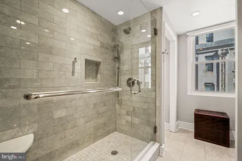 a bathroom with a shower
