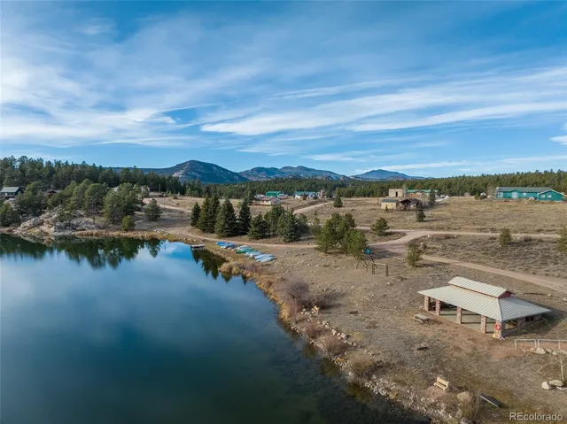 a view of a lake with an outdoor space