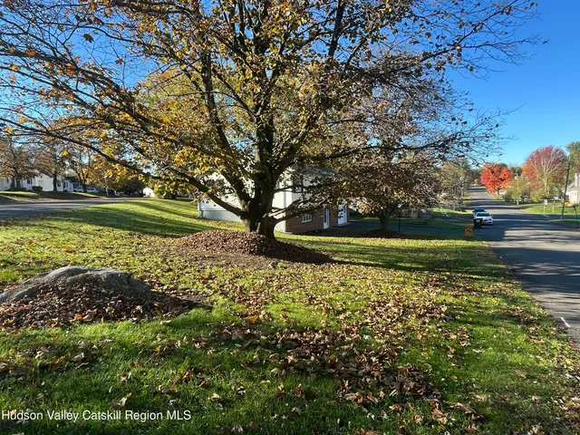 a view of a yard with a house