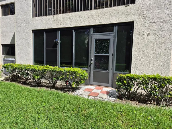 a view of a backyard with a garden