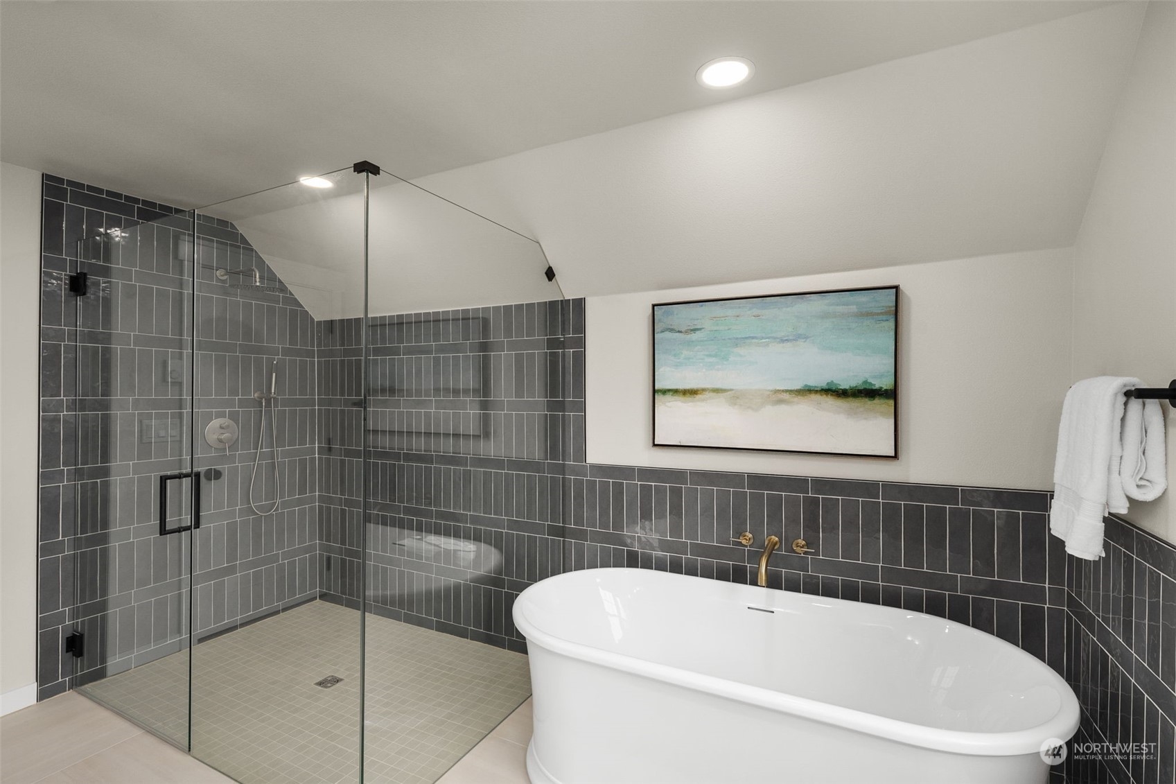 3054 37th Avenue Southwest Seattle, WA 98126 - Photo 20 of 38 a bathroom with a bathtub and shower