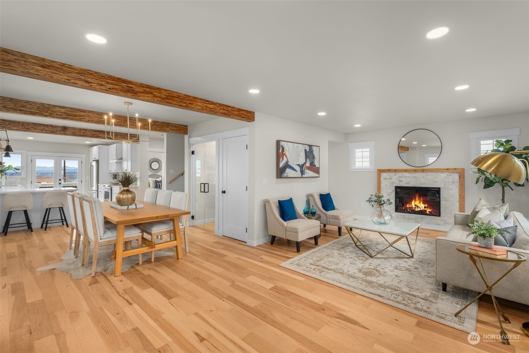 3054 37th Avenue Southwest Seattle, WA 98126 - Photo 6 of 38 a living room with furniture and a fireplace