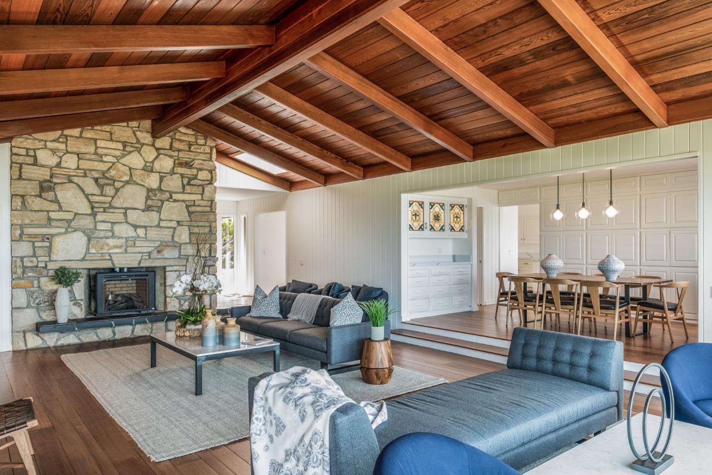 2715 Ribera Road Carmel, CA 93923 - Photo 11 of 41 a living room with furniture and a fireplace