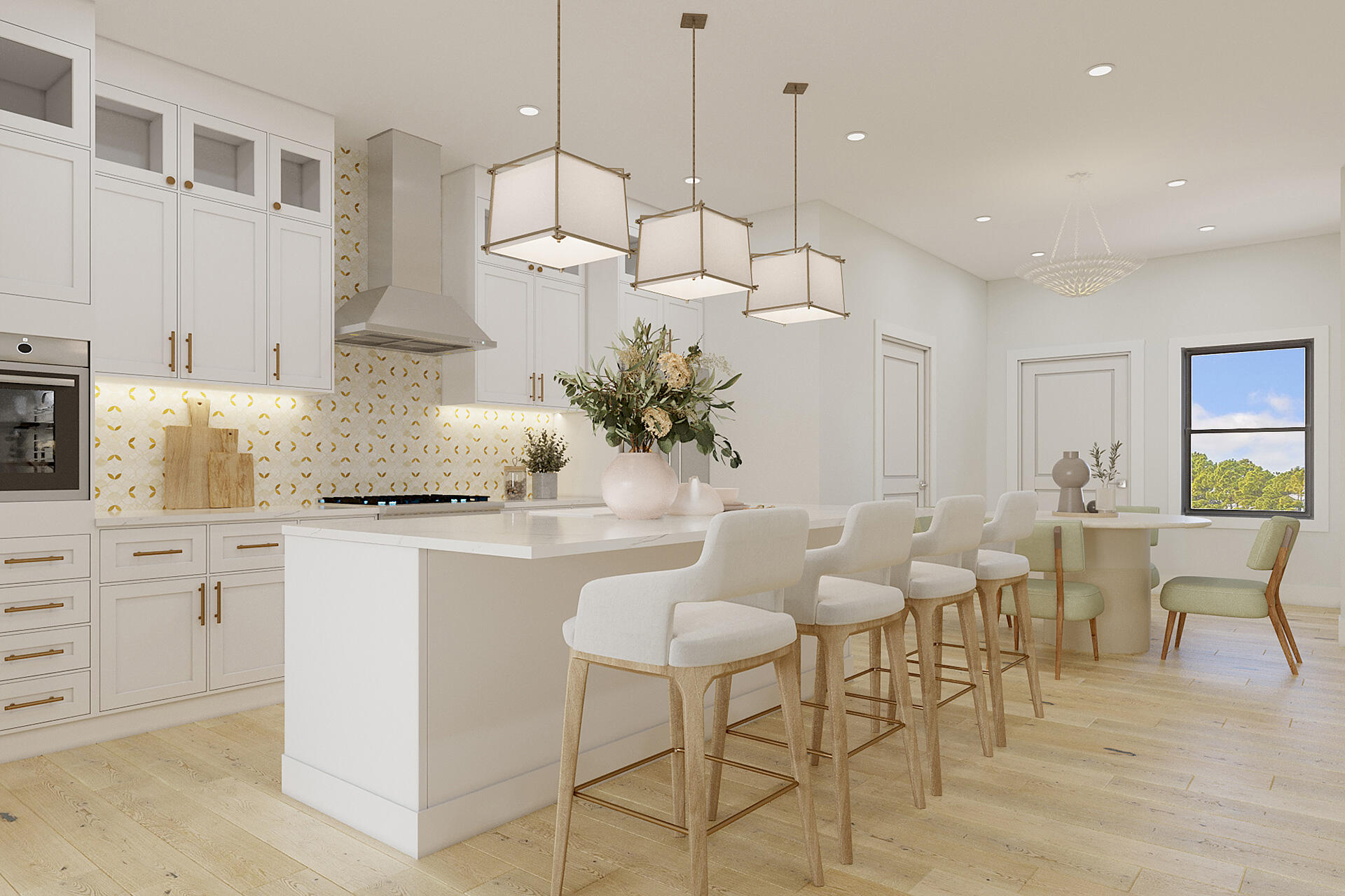393 South Co Highway 393, Unit 203 Santa Rosa Beach, FL 32459 - Photo 8 of 40 a kitchen with stainless steel appliances granite countertop a table and chairs in it