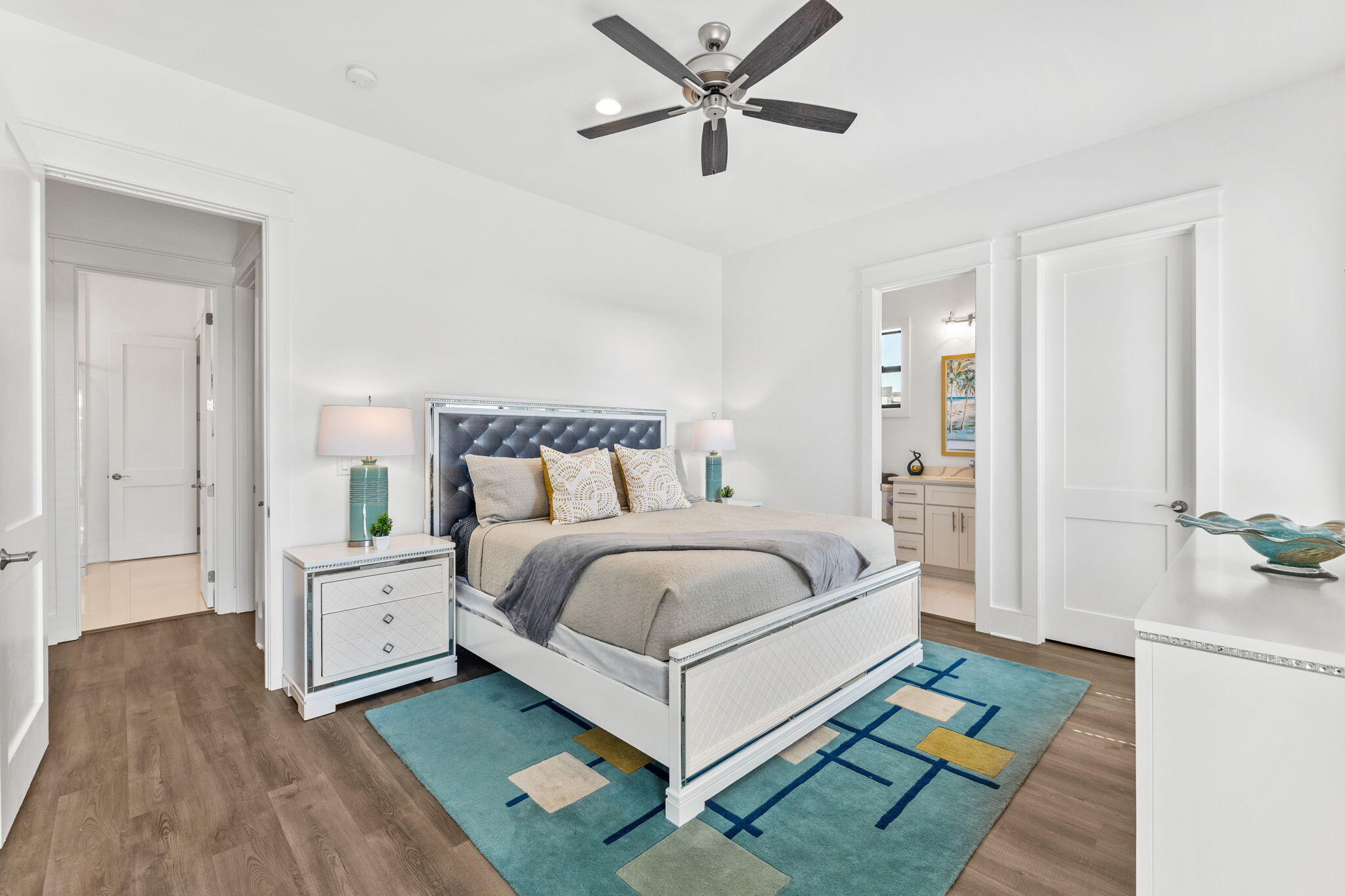 211 Snowdrift Road Miramar Beach, FL 32550 - Photo 32 of 46 a bed room with a bed and a chandelier