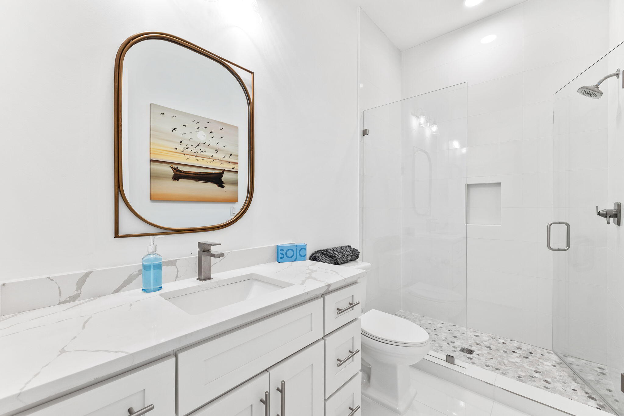 211 Snowdrift Road Miramar Beach, FL 32550 - Photo 37 of 46 a bathroom with a sink a toilet and a mirror