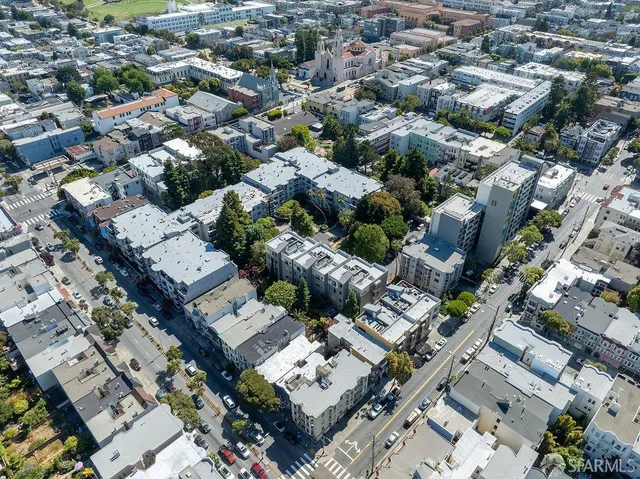 an aerial view of a city