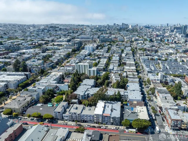 an aerial view of multiple house
