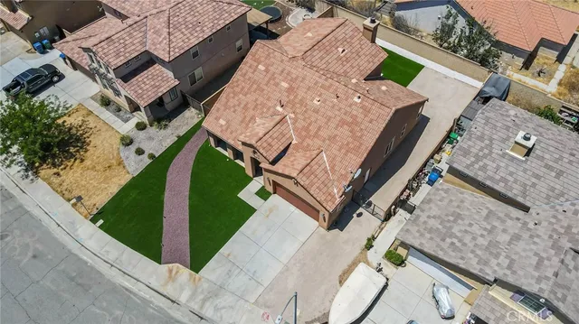 an aerial view of a house