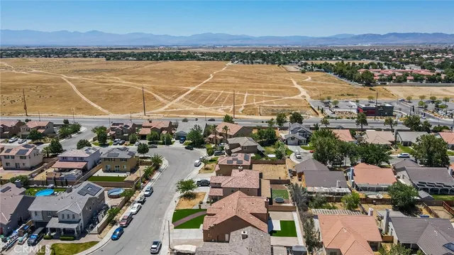 an aerial view of a house with entryway
