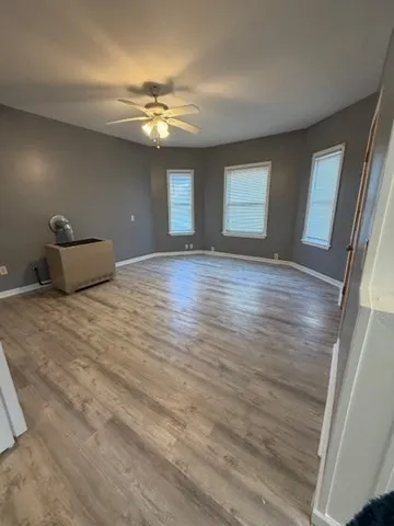 a view of a livingroom with a window